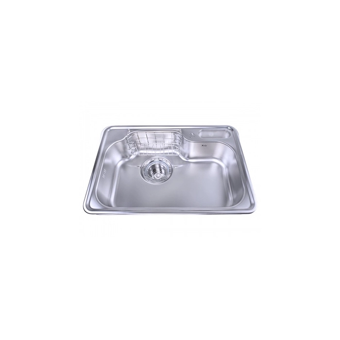 حوض - حله مطبخ كورى موديل DJIS 750 P مقاس 75 × 51 سم بفتحة للخلاط والصرف 6 بوصة وصفاية للمنظفات من بيورتى