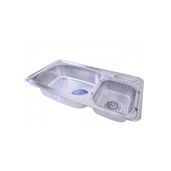 حوض - حله مطبخ 870 NISD مقاس 48 × 87 سم بالصرف 6 بوصة + صرف 3 بوصة و صفاية خضروات منتج مستورد كورى من بيورتى