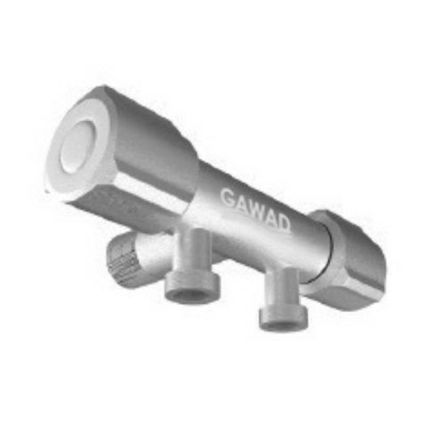 محبس زاوية وايلوكس WL-000301 بعدد 2 مخرج مقاس 1/2 × 1/2 بوصة قلب سيراميك اللون كروم من جواد