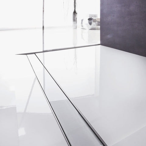 مجرى شاور - بيبه DL-75 بغطاء زجاجى ابيض 75 سم المجرى ستانليس ستيل 1 مم صرف سفلى بفلتر ضد الانسداد مانع للروائح والحشرات من بيورا