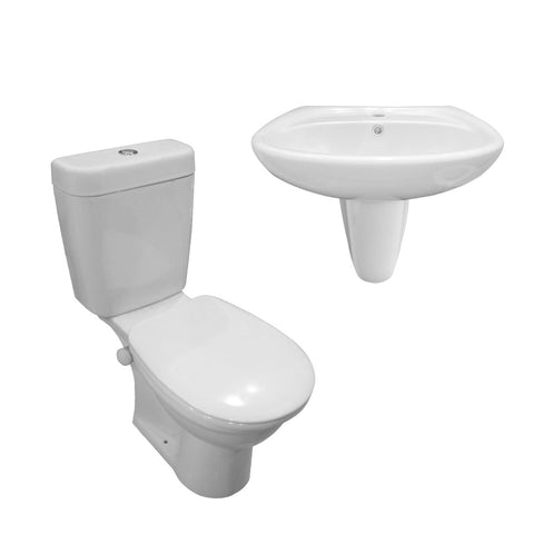 طقم حمام جولف مرحاض و حوض بالعامود المعلق 60 سم كامل من ديورافيت