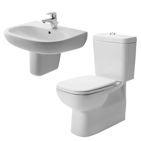 طقم حمام دى كود بلس مرحاض ملاصق للحائط و حوض معلق 60 سم كامل من ديورافيت