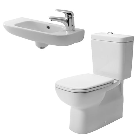 طقم حمام دى كود بلس مرحاض ملاصق للحائط و حوض معلق 50 سم كامل من ديورافيت