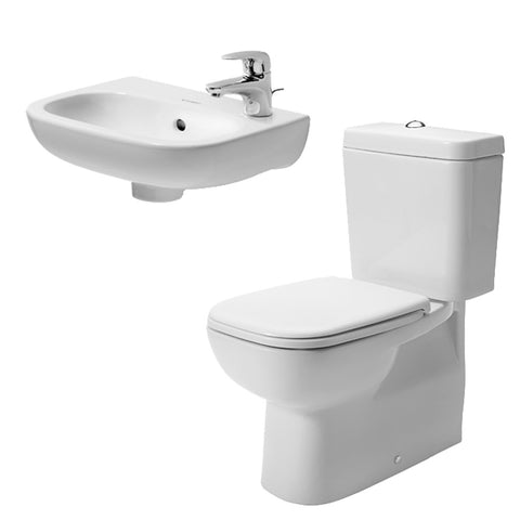 طقم حمام دى كود بلس مرحاض ملاصق للحائط و حوض معلق 36 سم كامل من ديورافيت