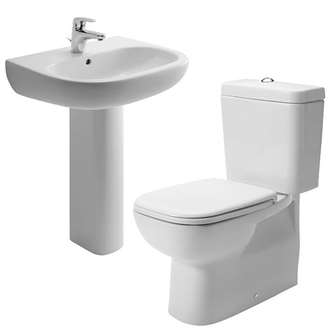 طقم حمام دى كود بلس مرحاض ملاصق للحائط و حوض 60 سم كامل من ديورافيت