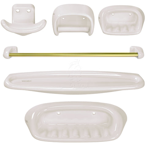 طقم اكسسوارات ايزى (خزف - صيني) 6 قطع يتم التثبيت بفيشر من ديورافيت