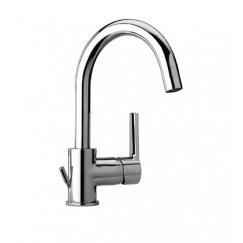 خلاط حوض عالى فيرونا VE1090001E10 قنطرة عالية 16 سم متحركة قلب سيراميك بمحدد درجة حرارة و منظم لتوفير المياة و فلتر سهل التنظيف اللون كروم من ديورافيت