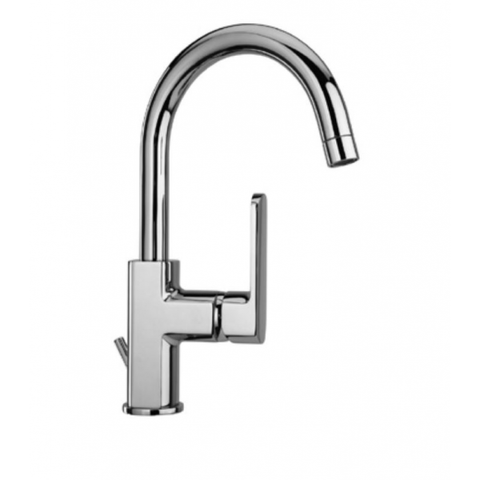 خلاط حوض عالى فيفا VI1090001E10 قنطرة عالية مقاس 20 سم متحركة قلب سيراميك بمحدد درجة حرارة و منظم لتوفير المياة و فلتر سهل التنظيف اللون كروم من ديورافيت