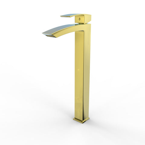 خلاط حوض سنترينو عالى SAN-003400PVG قنطرة عالية بطول 17 سم يد واحدة بالفيداج اللون ذهبى من جواد