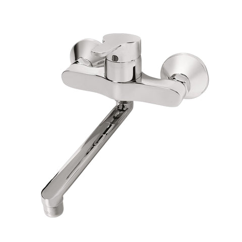 خلاط مطبخ حائطى - معلق سليم لاين B 8599 AA بيد واحدة للتحكم فى المياة بقنطرة سفلية متحركة اللون كروم من أيديال ستاندرد