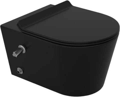 مرحاض معلق تايتن 25424975 بالشطاف الداخلى والسيديلى بلاستيك شامل مجموعة التثبيت المقاس 40 × 54 سم اللون أسود من ساني بيور