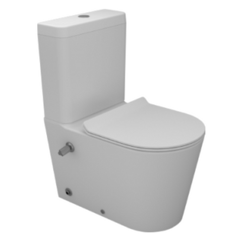 مرحاض ملاصق للحائط تايتن 21554975 بالشطاف الداخلى والسيديلى بلاستيك والخزان بالعدة وطقم التثبيت مقاس 65 × 40 سم من ساني بيور