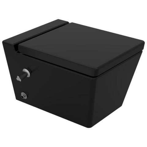 مرحاض معلق كيبلر 2561490075 بالشطاف الداخلى و السيديلى العادى البلاستيك شامل مجموعة التثبيت المقاس 40 × 54 سم اللون أسود من ساني بيور