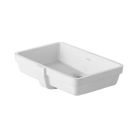 حوض تحت سطح أفقى فيرو 033048 مقاس 48.5 × 31.5 سم بالفايظ و بدون فتحة للخلاط و مجموعة التثبيت اللون أبيض من ديورافيت