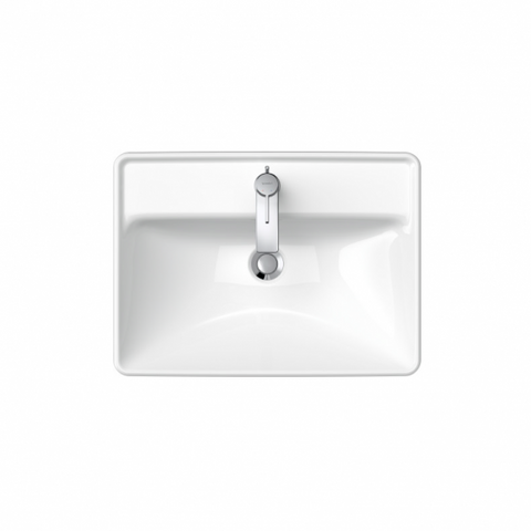 حوض كونترتوب دى نيو 035760 مقاس 60 سم بدون فايظ و بفتحة للخلاط اللون أبيض من ديورافيت