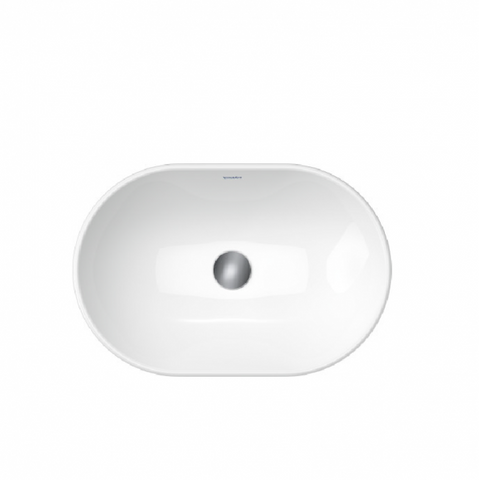 حوض فوق سطح أفقى دى نيو 237260 بيضاوى مقاس 60 سم بدون فايظ و بدون فتحة للخلاط اللون أبيض من ديورافيت