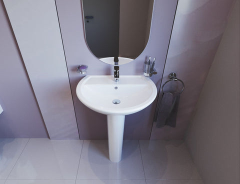 حوض فلورا 230660 مقاس 60 سم بالعامود الطويل من سانى بيور