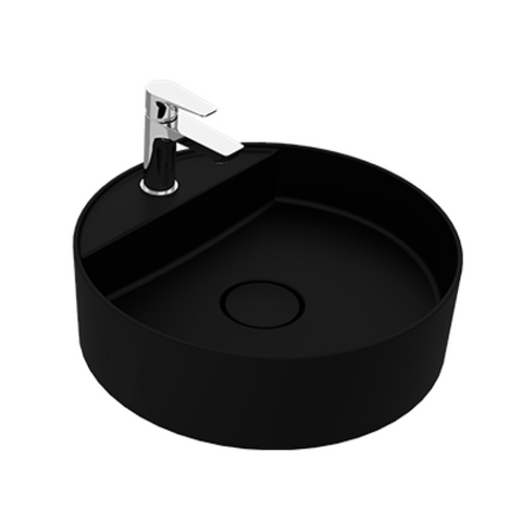 حوض فوق سطح أفقى تايتن 037448 بفتحة للخلاط مقاس 48 سم اللون أسود من ساني بيور