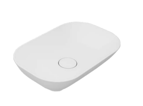 حوض ايروس فوق الرخامة / لسطح افقي 037460 مقاس 60 × 40 سم بدون فايظ بدون فتحة للخلاط شامل غطاء سيراميك للصرف من ساني بيور