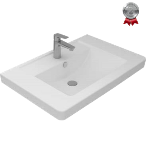 حوض لوحدة موبيليا إيكاروس 045485 بالفايظ بفتحة للخلاط مقاس 85 × 49 سم من ساني بيور