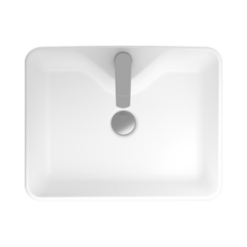 حوض فوق سطح أفقى فيليس 490348 جليز من الخلف مقاس 49 × 38.5 سم بفتحة للخلاط و بدون فتحة للفايظ من سانى بيور